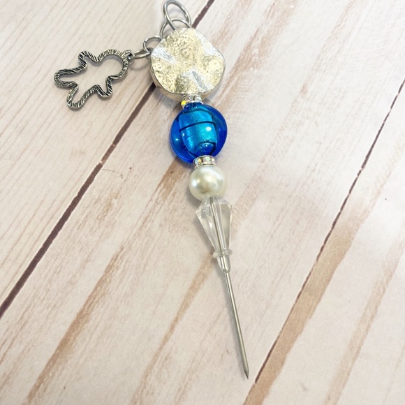 4” Inch Cookie Scribe Weeding Tool Blue & Silver - Picture 2 of 3